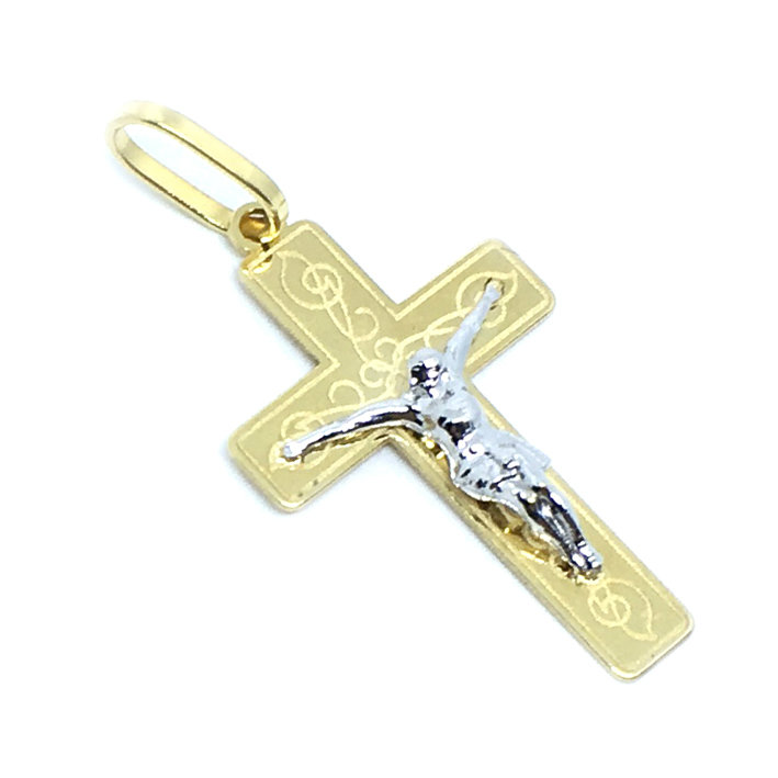 Crucifixo em ouro 18k  - Com imagem - 2CZO0299